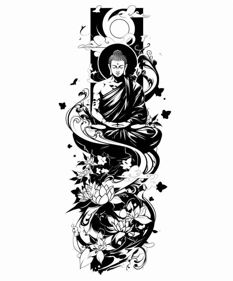 single-line – tattoo design ideas free ai generated – surrealism-subconscious-themes – for-shoulder – Gallery: other-religions-inkby-ai