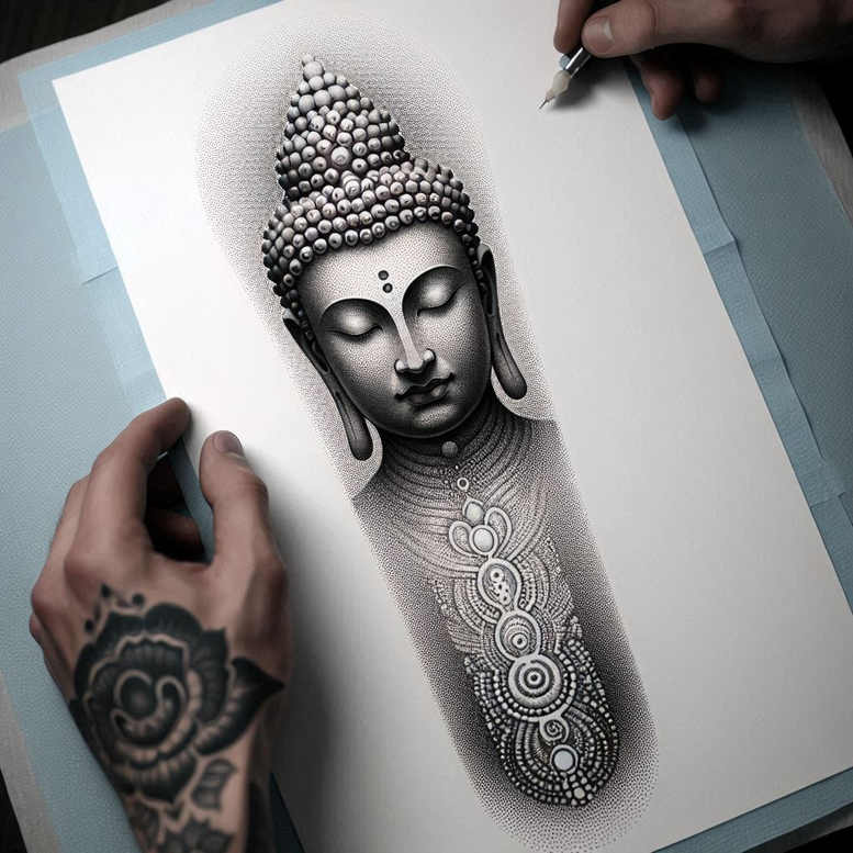 slender – tattoo design ideas free ai generated – neotraditional-bold-highlights – for-heel – Gallery: other-religions-inkby-ai