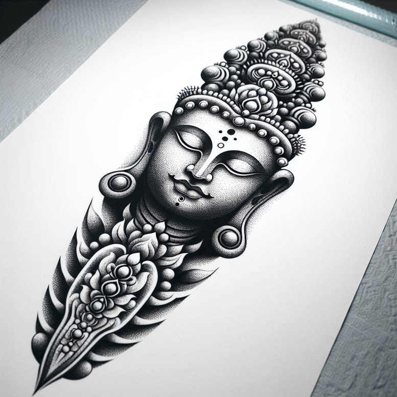 small-detail – tattoo design ideas free ai generated – neotraditional-deep-blacks – for-back-shoulder – Gallery: other-religions-inkby-ai