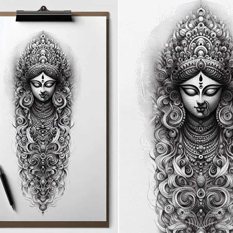 small-detail – tattoo design ideas free ai generated – surrealism-hallucinogenic – for-ankle – Gallery: other-religions-inkby-ai
