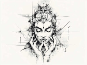 soft-touch – tattoo design ideas free ai generated – neotraditional-structured-design – for-shoulder-blade – Gallery: other-religions-inkby-ai