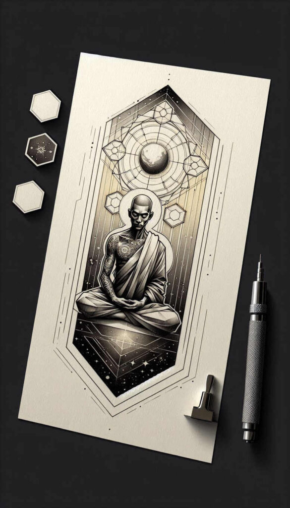 sparse – tattoo design ideas free ai generated – realism-skin-illusion – for-side – Gallery: other-religions-inkby-ai