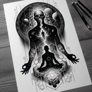 symbol-mark – tattoo design ideas free ai generated – realism-ink-realism – for-lower-leg – Gallery: other-religions-inkby-ai