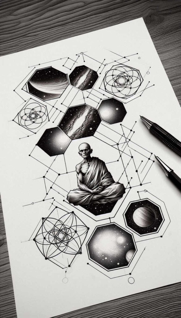 other-religions tattoo design ideas Surrealism illusionary faith and spirituality for wrist