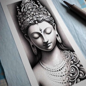 other-religions tattoo design ideas contoured forms ritualistic for thigh