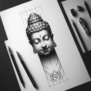 other-religions tattoo design ideas realistic texture symbolism for lower chest
