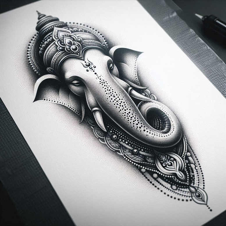 other-religions tattoo design ideas Surrealism fluid forms traditions for back of neck