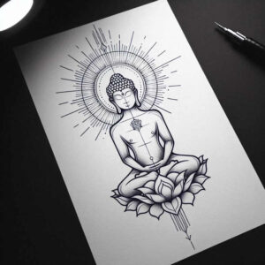 other-religions tattoo design ideas Realism precise gradient traditions for chest