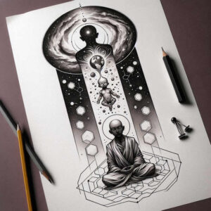 other-religions tattoo design ideas Realism realistic structure traditions for shin