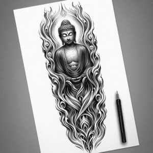 thin-line – tattoo design ideas free ai generated – realism-photo-like-tattoo – for-foot – Gallery: other-religions-inkby-ai