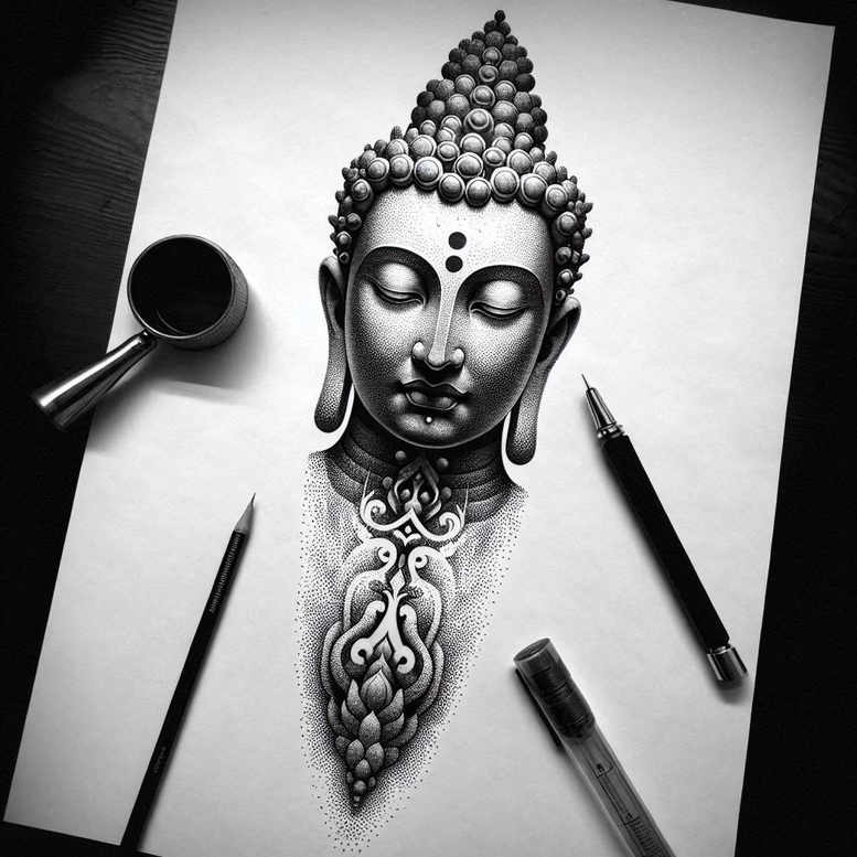 tiny-tattoo – tattoo design ideas free ai generated – realism-clean-background – for-hip – Gallery: other-religions-inkby-ai