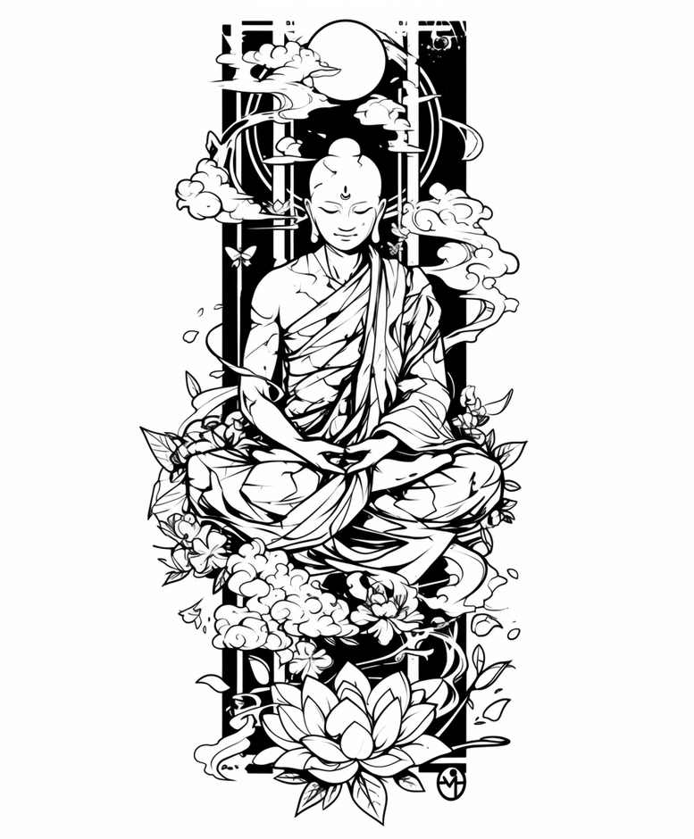 tiny-tattoo – tattoo design ideas free ai generated – realism-contrast-play – for-spine – Gallery: other-religions-inkby-ai