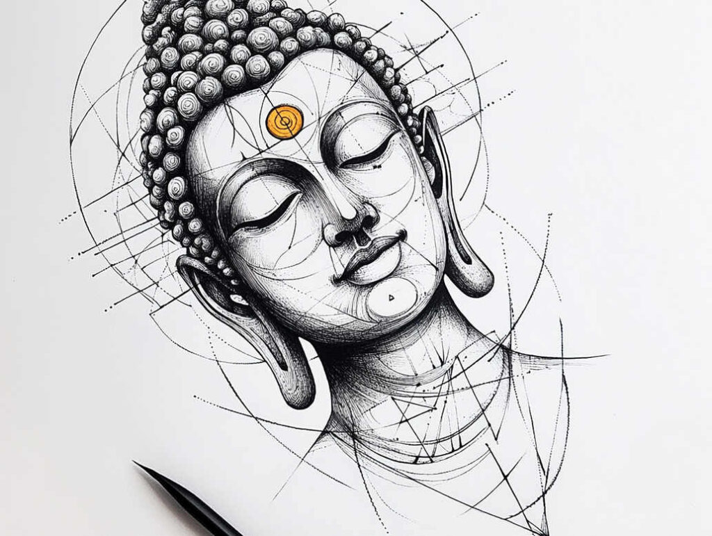 unadorned – tattoo design ideas free ai generated – realism-realistic – for-thigh – Gallery: other-religions-inkby-ai