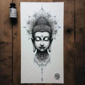 uncluttered – tattoo design ideas free ai generated – realism-glowing-edges – for-wrist-side – Gallery: other-religions-inkby-ai