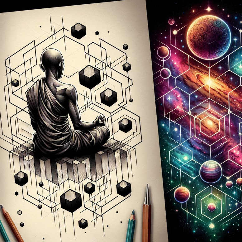 uncluttered – tattoo design ideas free ai generated – realism-realistic-color – for-biceps – Gallery: other-religions-inkby-ai