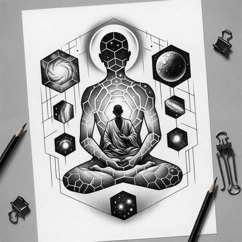 unembellished – tattoo design ideas free ai generated – neotraditional-vivid-hues – for-back-shoulder – Gallery: other-religions-inkby-ai