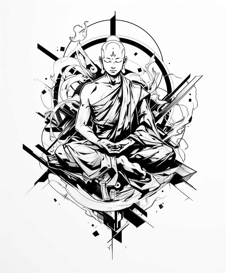 whisper-line – tattoo design ideas free ai generated – realism-high-fidelity – for-full-back – Gallery: other-religions-inkby-ai