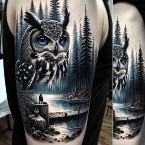 life-symbol-owl-tattoo-neotraditional-structured-design-for-lower-back – tattoo design ideas free ai generated – Gallery: owls-inkby-ai