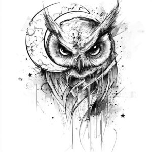 owl-shadow-and-light-tattoo-neotraditional-layered-inks-for-back-of-neck – tattoo design ideas free ai generated – Gallery: owls-inkby-ai