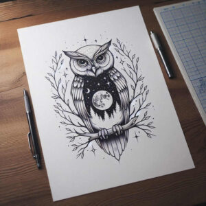 owl-detail-tattoo-realism-soft-highlights-for-chest – tattoo design ideas free ai generated – Gallery: owls-inkby-ai