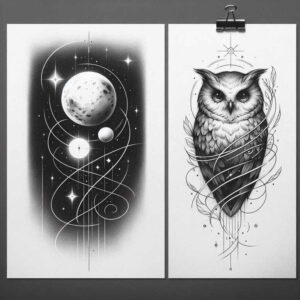 ornamental-owl-tattoo-neotraditional-rich-shading-for-nape – tattoo design ideas free ai generated – Gallery: owls-inkby-ai