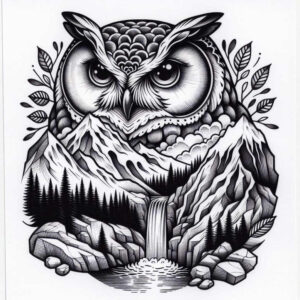 owl-eyes-tattoo-surrealism-illusionary-for-heel – tattoo design ideas free ai generated – Gallery: owls-inkby-ai