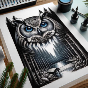 owl-spirit-tattoo-realism-seamless-blend-for-back-of-neck – tattoo design ideas free ai generated – Gallery: owls-inkby-ai