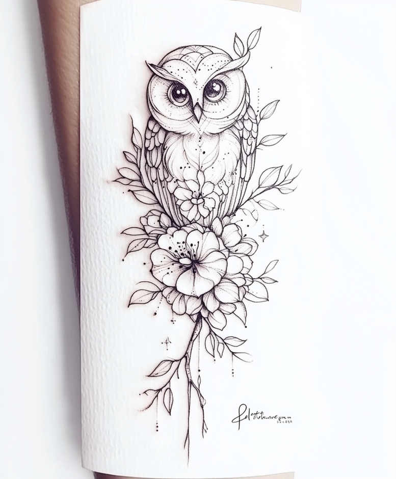 owls tattoo design ideas glowing intelligence symbol of strength