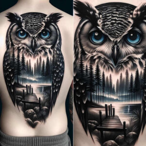 owls tattoo design ideas photo-realistic naturalistic meaning resilience