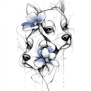pets-tattoo-ideas – tattoo design ideas free ai generated – dotwork – for-upper-chest – Gallery: pets-inkby-ai