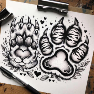 pets-tattoo-ideas – tattoo design ideas free ai generated – plain – for-nape – Gallery: pets-inkby-ai