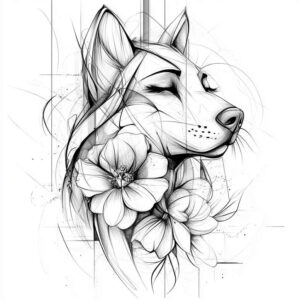 pets-tattoo-ideas – tattoo design ideas free ai generated – small-detail – for-foot – Gallery: pets-inkby-ai