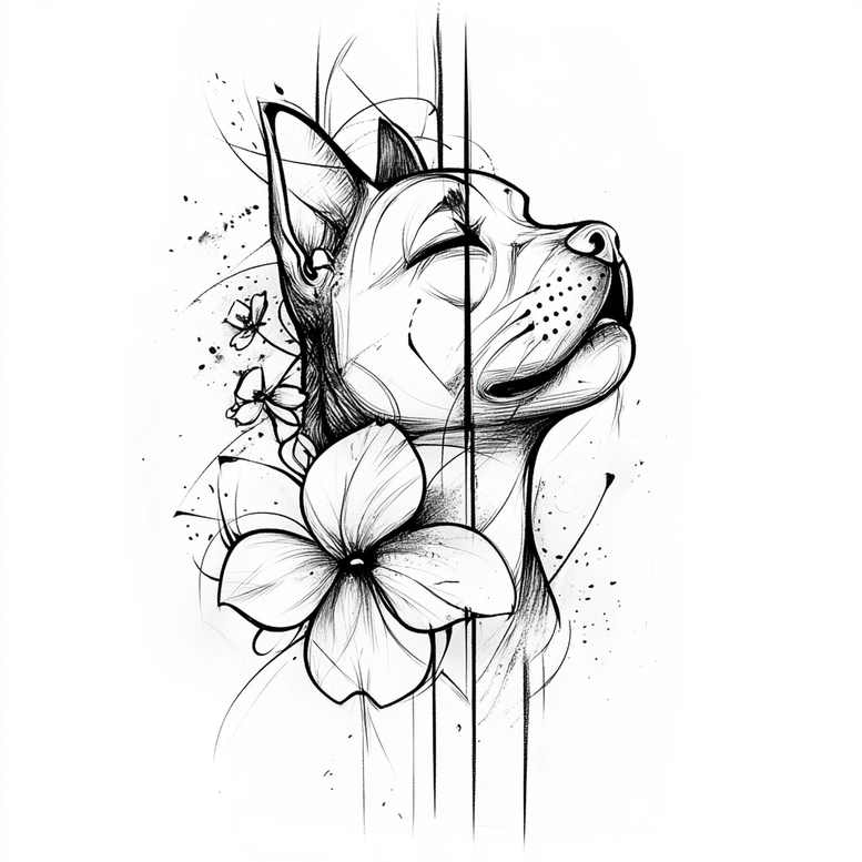 pets-tattoo-ideas – tattoo design ideas free ai generated – subtle – for-upper-back – Gallery: pets-inkby-ai
