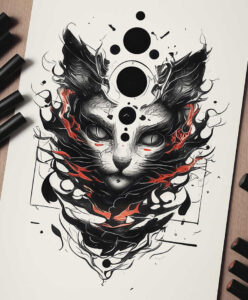 pets-tattoo-ideas – tattoo design ideas free ai generated – uncluttered – for-abdomen – Gallery: pets-inkby-ai