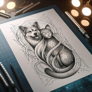 pets tattoo design ideas layered fill pet character for behind ear
