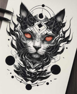 pets tattoo design ideas intricate portrait stands for courage
