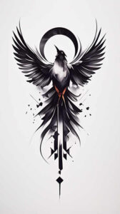 artistic-phoenix – tattoo design ideas free ai generated – neotraditional-bold-highlights – for-temple – Gallery: phoenix-inkby-ai
