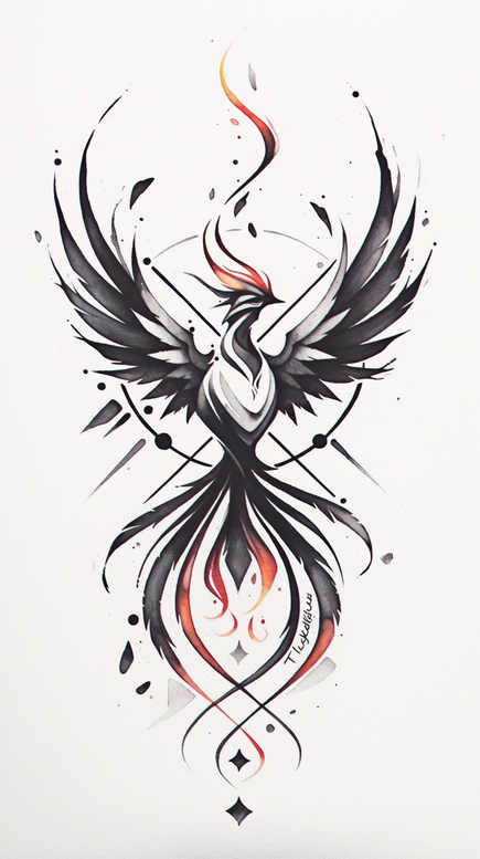 flying-phoenix – tattoo design ideas free ai generated – neotraditional-classic-motifs – for-upper-back – Gallery: phoenix-inkby-ai