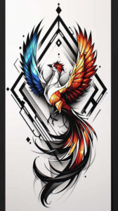 for-women – tattoo design ideas free ai generated – realism-smooth-blackwork – for-upper-thigh – Gallery: phoenix-inkby-ai