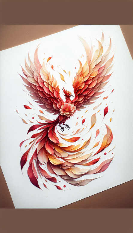 mystical-phoenix – tattoo design ideas free ai generated – surrealism-transcendent – for-lower-arm – Gallery: phoenix-inkby-ai