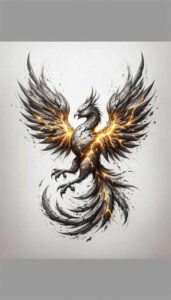 phoenix-and-magic – tattoo design ideas free ai generated – realism-illustrative-style – for-outer-arm – Gallery: phoenix-inkby-ai