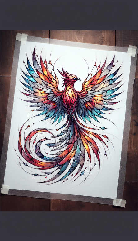 phoenix-and-magic – tattoo design ideas free ai generated – realism-tattoo-reflection – for-lower-arm – Gallery: phoenix-inkby-ai