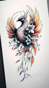 phoenix-and-spirituality – tattoo design ideas free ai generated – neotraditional-classic-motifs – for-lower-chest – Gallery: phoenix-inkby-ai
