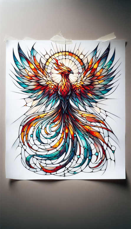 phoenix-and-symbolism – tattoo design ideas free ai generated – realism-tactile-shading – for-upper-thigh – Gallery: phoenix-inkby-ai