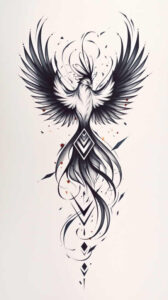 phoenix-bird – tattoo design ideas free ai generated – realism-real-ink-flow – for-fingers – Gallery: phoenix-inkby-ai