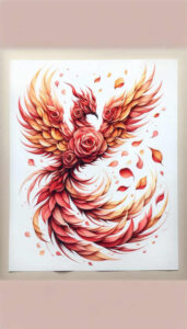 phoenix-bird – tattoo design ideas free ai generated – surrealism-visionary – for-behind-ear – Gallery: phoenix-inkby-ai