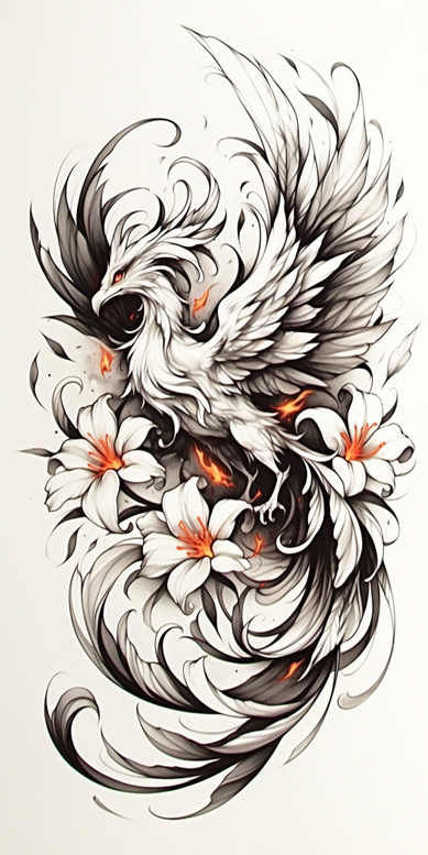 phoenix-hope-symbol – tattoo design ideas free ai generated – realism-portrait-realism – for-triceps – Gallery: phoenix-inkby-ai