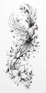 phoenix-in-art – tattoo design ideas free ai generated – neotraditional-smooth-gradients – for-inner-arm – Gallery: phoenix-inkby-ai