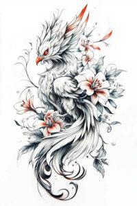 phoenix-in-art – tattoo design ideas free ai generated – realism-reflective-light – for-heel – Gallery: phoenix-inkby-ai