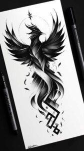 phoenix-in-art – tattoo design ideas free ai generated – surrealism-visual-paradox – for-wrist – Gallery: phoenix-inkby-ai